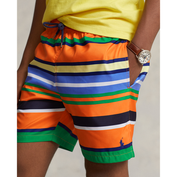 Orange Summit Stripe 5.75-Inch Traveler Classic Swim Trunk Polo Ralph Lauren 6