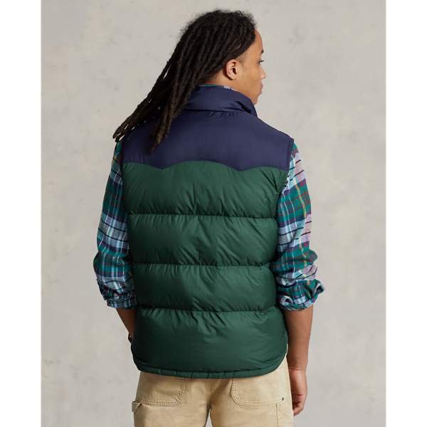 New Forest/Newport Navy Water-Repellent Down Western Vest Polo Ralph Lauren 5