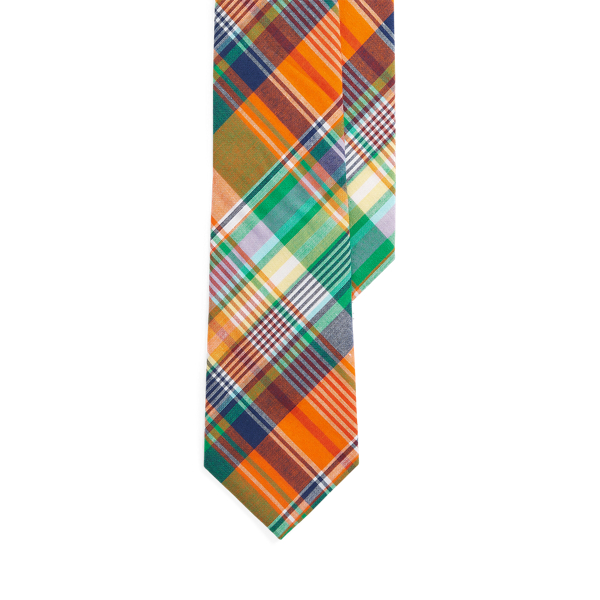 Corbata de algod&oacute;n con cuadros