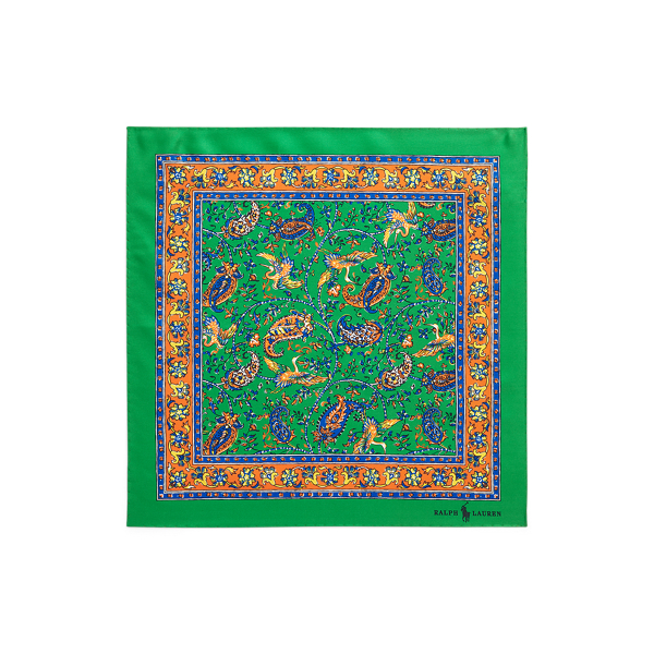 Green Paisley Silk Pocket Square Polo Ralph Lauren 2