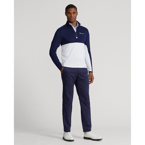 Refined Navy/White Classic Fit Color-Blocked Pullover RLX 4