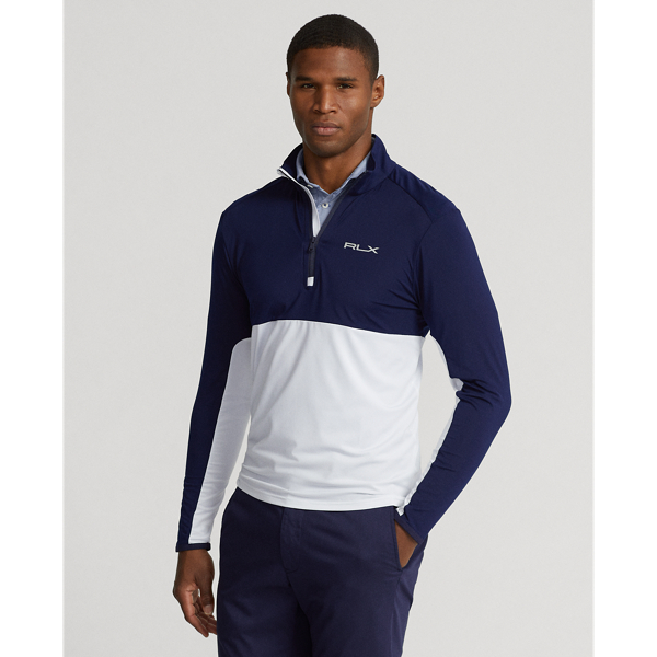 Polo Ralph deals Lauren Mens Color-Blocked Quarter-Zip Pullover White Navy MEDIUM NWT