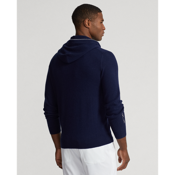 POLO RALPH LAUREN GOLF NAVY CASHMERE ZIP FUNNELNECK SWEATER JACKET WASHABLE  SZ S