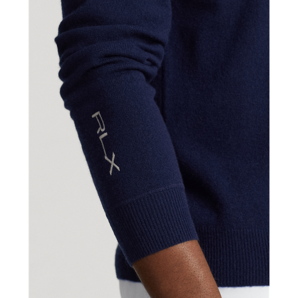 Refined Navy/Martin Red Washable Cashmere Hooded Sweater RLX 6