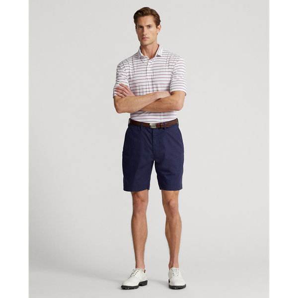 Ceramic White Multi Classic Fit Striped Jersey Polo Shirt RLX 3