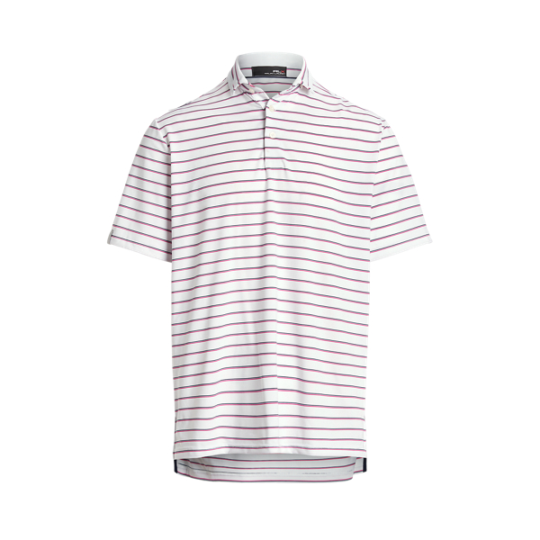 Ceramic White Multi Classic Fit Striped Jersey Polo Shirt RLX 2