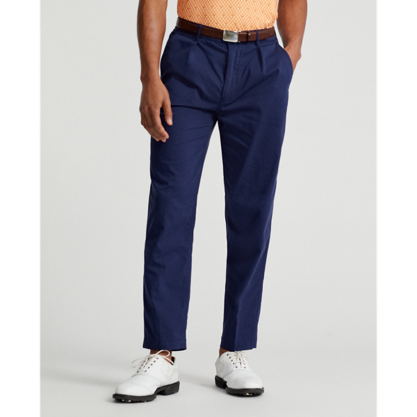Refined Navy Tailored Fit Pleated Stretch Twill Pant RLX 4