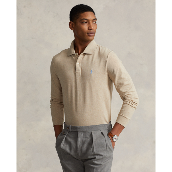 Sand Heather Custom Slim Fit Performance Polo Shirt Polo Ralph Lauren 1