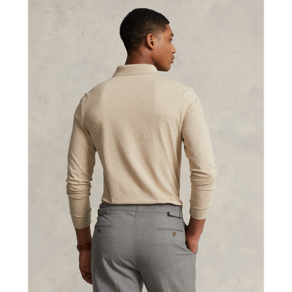 Sand Heather Custom Slim Fit Performance Polo Shirt Polo Ralph Lauren 5