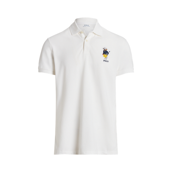 White Custom Slim Performance Bear Polo Shirt Polo Ralph Lauren 2
