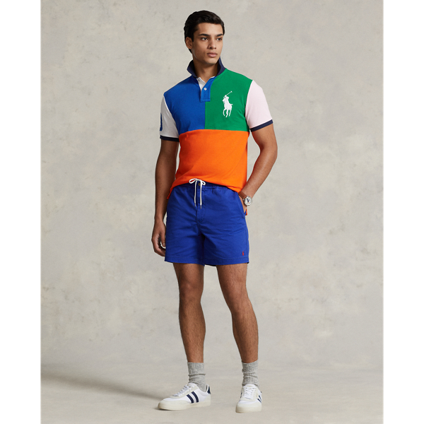 Sailing Orange Multi Custom Slim Fit Big Pony Mesh Polo Shirt Polo Ralph Lauren 4