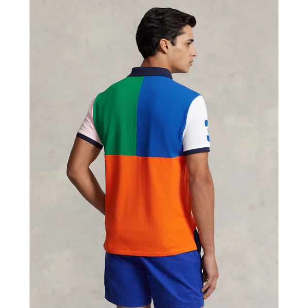 Sailing Orange Multi Custom Slim Fit Big Pony Mesh Polo Shirt Polo Ralph Lauren 5