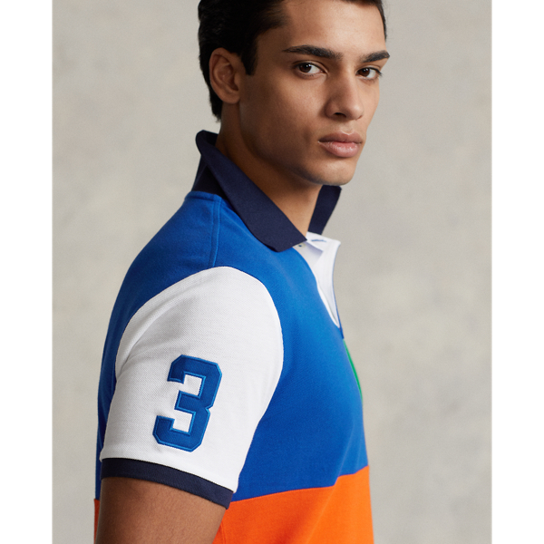 Sailing Orange Multi Custom Slim Fit Big Pony Mesh Polo Shirt Polo Ralph Lauren 6