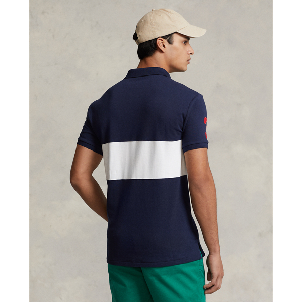 Cruise Navy/White Classic Fit Big Pony Mesh Polo Shirt Polo Ralph Lauren 5