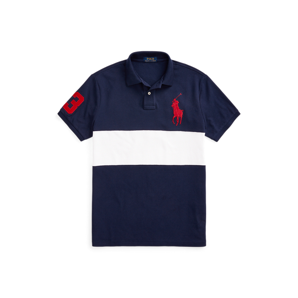 Cruise Navy/White Classic Fit Big Pony Mesh Polo Shirt Polo Ralph Lauren 2