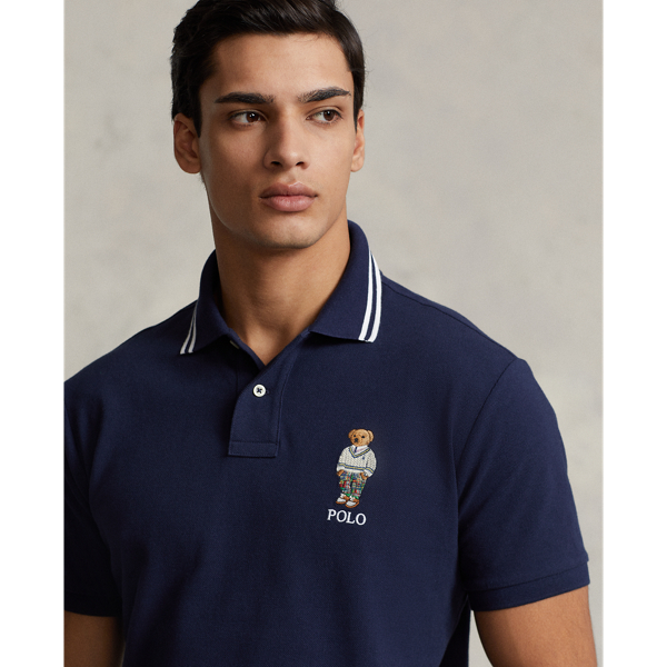Cruise Navy Preppy Bear Classic Fit Polo Bear Mesh Polo Shirt Polo Ralph Lauren 6