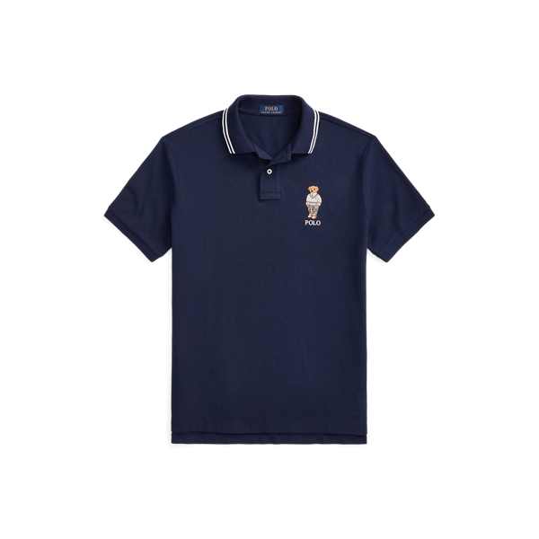 Cruise Navy Preppy Bear Classic Fit Polo Bear Mesh Polo Shirt Polo Ralph Lauren 2