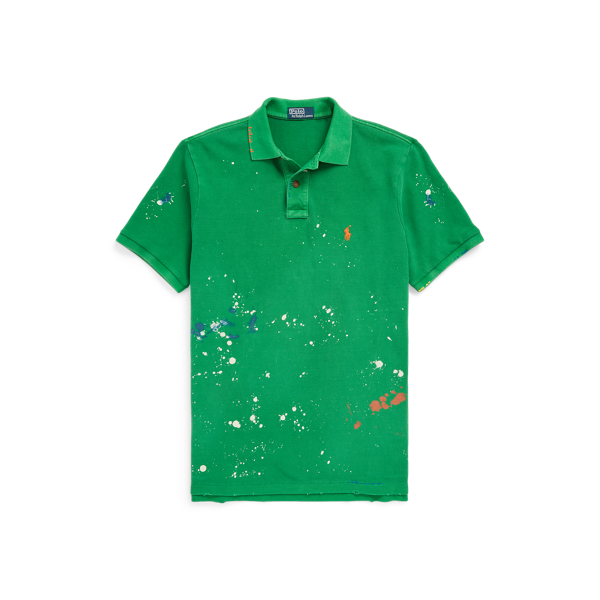 Classic Fit Distressed Mesh Polo Shirt Polo Ralph Lauren 1