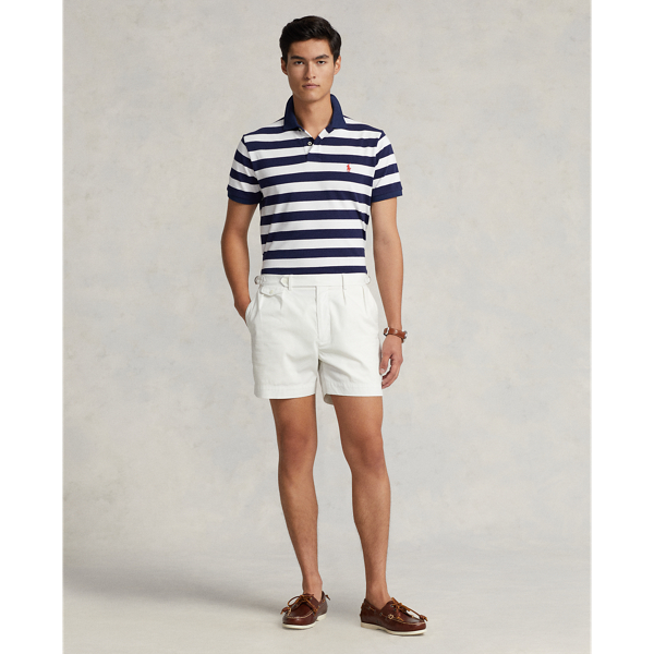 Newport Navy/White Classic Fit Striped Mesh Polo Shirt Polo Ralph Lauren 4