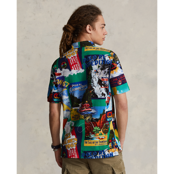 Classic Fit Kayak-Print Mesh Polo Shirt | Ralph Lauren