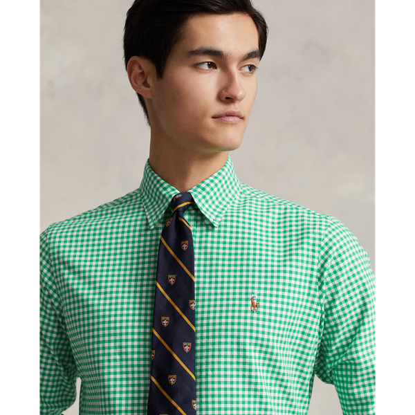 Emerald/White Classic Fit Gingham Oxford Shirt Polo Ralph Lauren 6