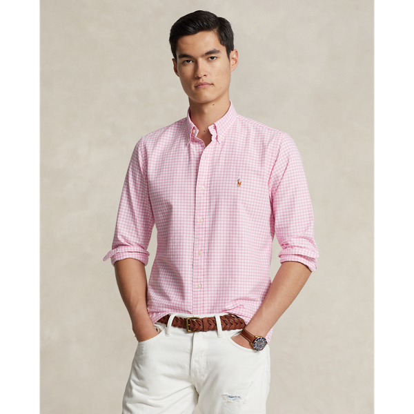 Pink/White Classic Fit Gingham Oxford Shirt Polo Ralph Lauren 1