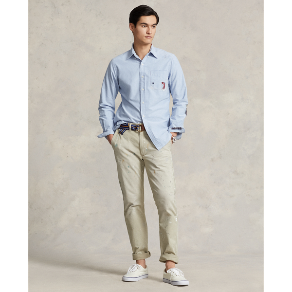 Preppy Mended Shirt Classic Fit Distressed Oxford Shirt Polo Ralph Lauren 4