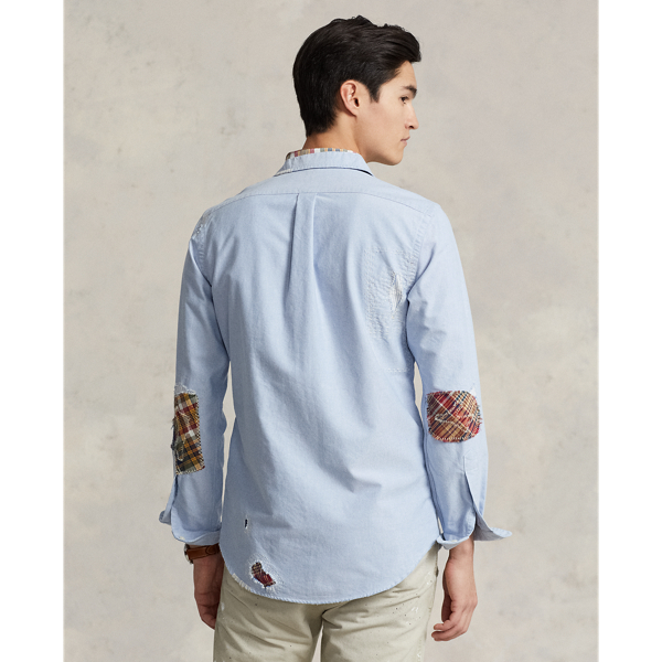 Preppy Mended Shirt Classic Fit Distressed Oxford Shirt Polo Ralph Lauren 5