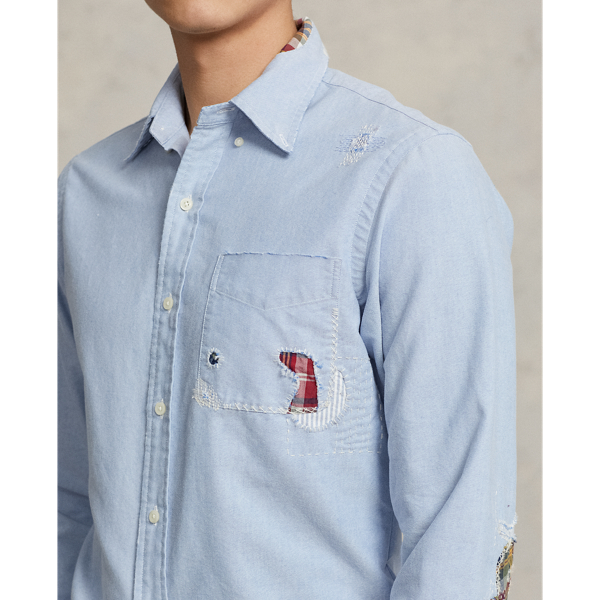 Preppy Mended Shirt Classic Fit Distressed Oxford Shirt Polo Ralph Lauren 6