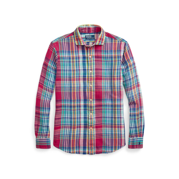 Chemise classique &eacute;cossaise lin et coton