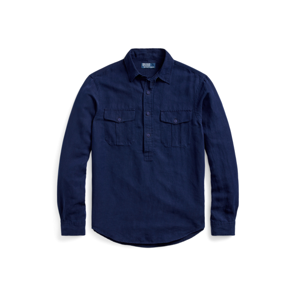 Classic Fit Linen-Silk Popover Shirt for Men | Ralph Lauren® SA