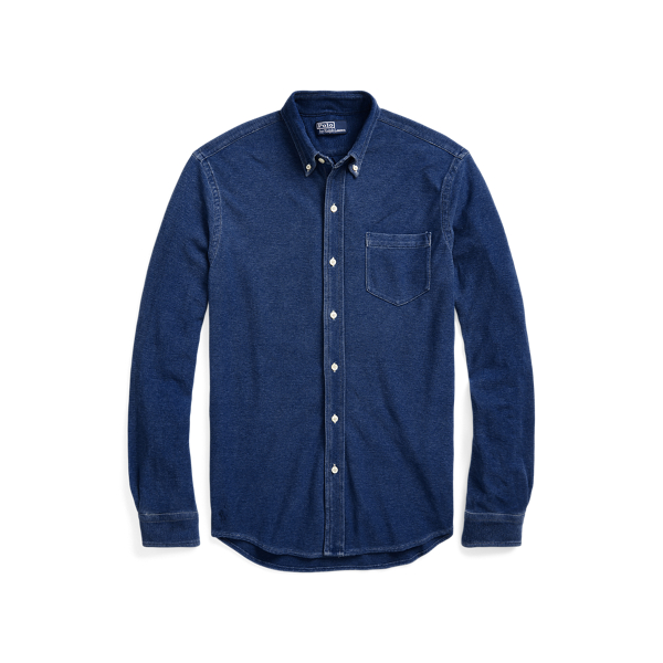 Indigo Knit Chambray Shirt Polo Ralph Lauren 1