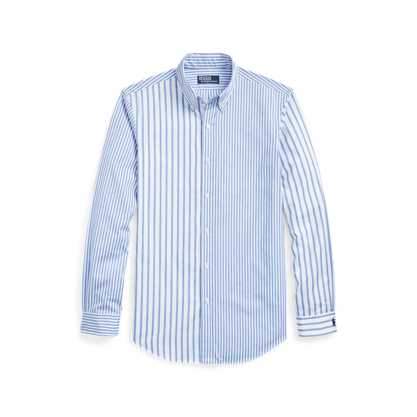 Chemise ray&eacute;e fantaisie ajust&eacute;e popeline