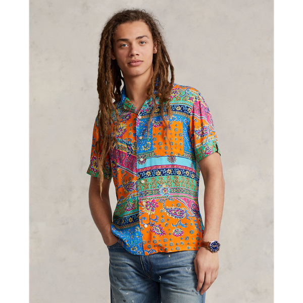 Provencal Medallion Classic Fit Patchwork-Print Camp Shirt Polo Ralph Lauren 4