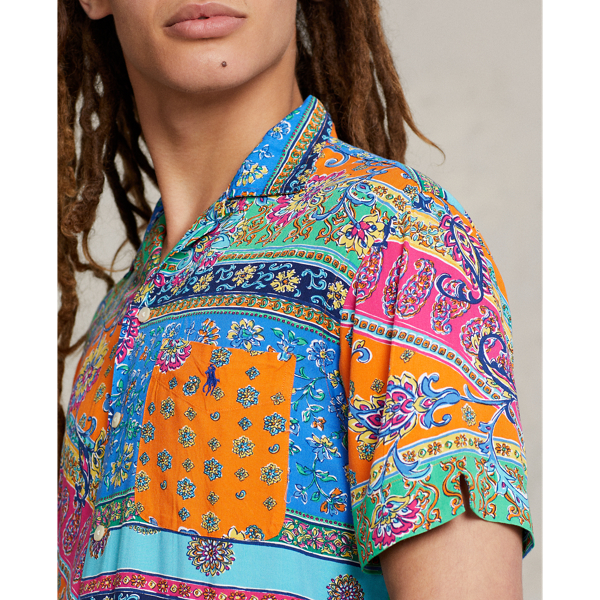 Provencal Medallion Classic Fit Patchwork-Print Camp Shirt Polo Ralph Lauren 6