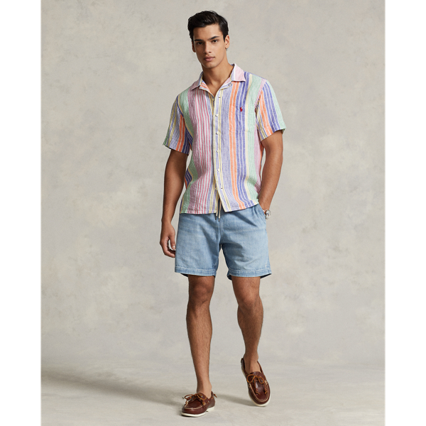 Gestreiftes Classic-Fit Kurzarmhemd Polo Ralph Lauren in White/Royal Multi 4