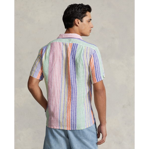 Gestreiftes Classic-Fit Kurzarmhemd Polo Ralph Lauren in White/Royal Multi 5