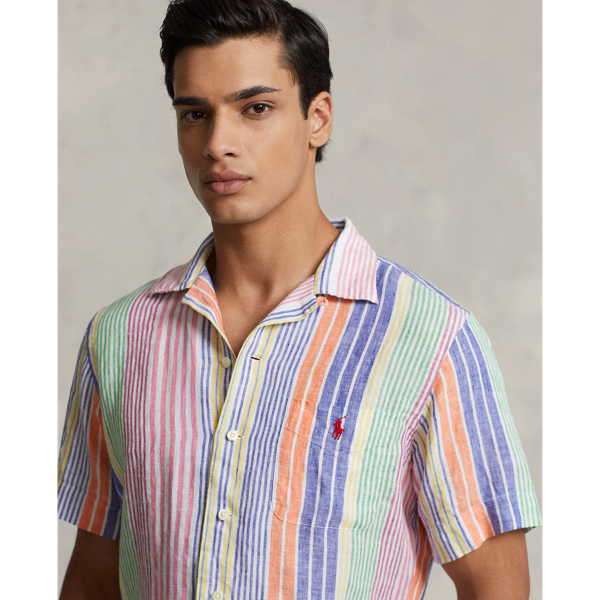 Gestreiftes Classic-Fit Kurzarmhemd Polo Ralph Lauren in White/Royal Multi 6
