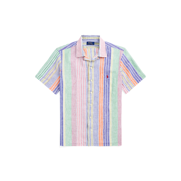 Gestreiftes Classic-Fit Kurzarmhemd Polo Ralph Lauren in White/Royal Multi 2