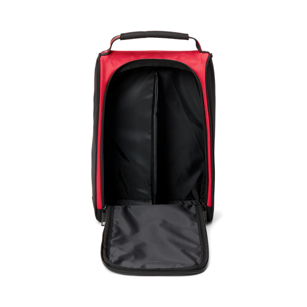 Golfschuhtasche mit Logo RLX in Schwarz/Rot 4