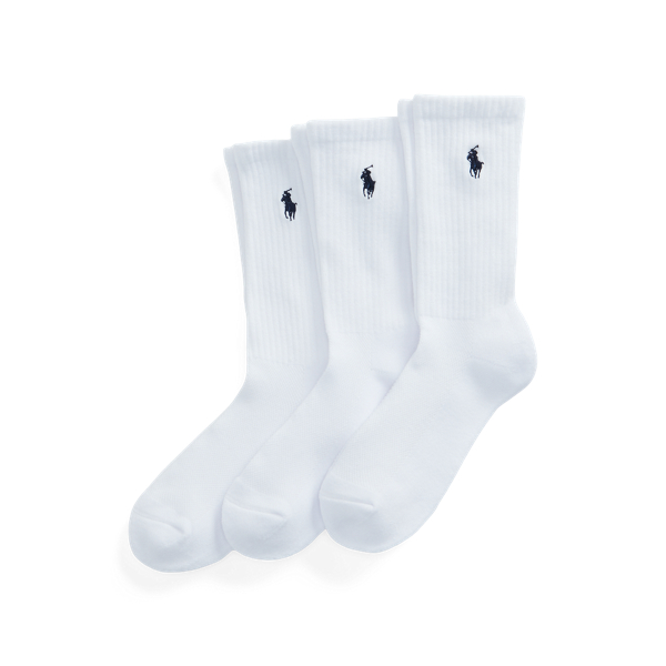 White Cushioned Sport Crew Sock 3-Pack Polo Ralph Lauren 1