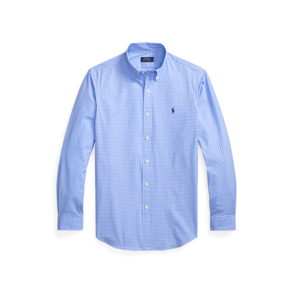 Chemise motif &eacute;cossais popeline stretch