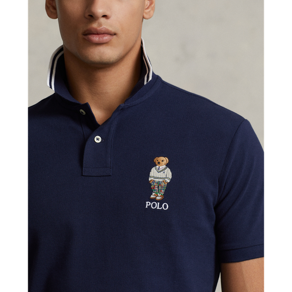 Custom-Slim-Fit Poloshirt mit Polo Bear Polo Ralph Lauren in Sp23 Cruise Navy Prp Hptn 6