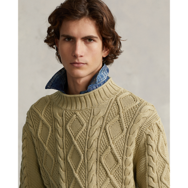 Tan Gmd Aran-Knit Cotton Jumper Polo Ralph Lauren 6