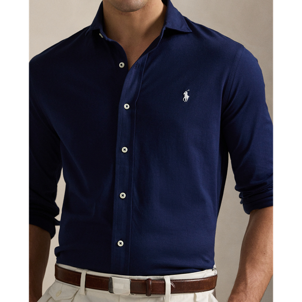 Jersey Spread-Collar Shirt 