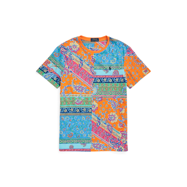 Custom Slim Fit Patchwork-Print T-Shirt Polo Ralph Lauren 1