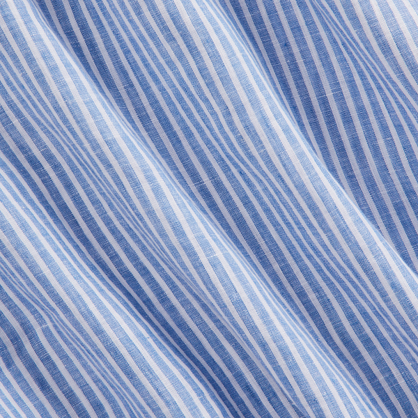 Gestreiftes Leinenhemd Big & Tall in Blau/Wei&szlig; 7