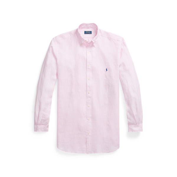 Ralph lauren men's pink linen shirt best sale