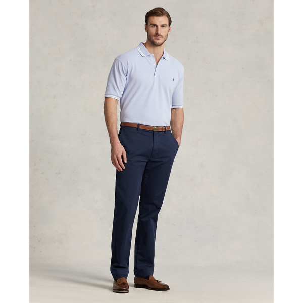 Lafayette Blue/White Stretch Mesh Polo Shirt Big & Tall 4