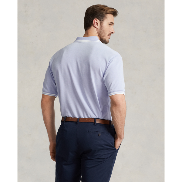 Lafayette Blue/White Stretch Mesh Polo Shirt Big & Tall 5